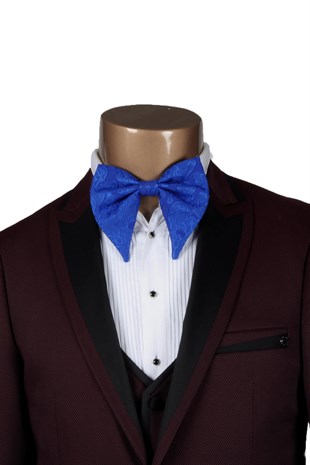 Maserto Blue Patterned Bow Tie